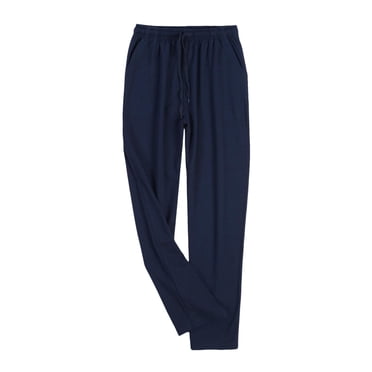 cfhntfmh Pantalon de Pyjama pour Homme en Coton Couleur Unie Ample Confortable Vêtement de Nuit avec Poches Bas de Détente pour Dormir Pantalon de Pyjama