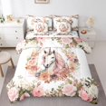 thumbnail image 1 of Ensemble de Literie Cartoon Unicorn Grand Lit 7 Pcs, Ensemble de Douillette Cheval Magique, Ensembles de Douillette d'Animaux Mignons Roses Rouges et Roses Lit Tout-en-un, Accessoires de Literie Aquarelle Dessinés à la Main pour Enfants Garçons Filles, 1 of 4
