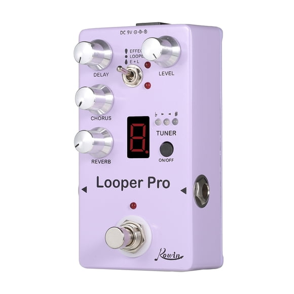 Rowin RE-05 Loop Guitar Effector Looper Tuner Guitar Looper Effect Pedal Full Metal Shell with Reverb Chorus Delay Effects