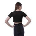 thumbnail image 4 of Moomaya Haut pour Femmes à Ourlet Croisé, Manches Courtes, Col Rond, T-Shirt, Blouse, Hauts, 4 of 6