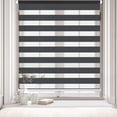 thumbnail image 1 of LUCKUP Cordless Zebra Blinds Roller shades for window Day and Night Blind Dual Layer Light Filtering Shade Light Control Room Darkening Horizontal Window Treatment 27" W X 72" H, Dark Grey, 1 of 7