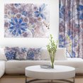 thumbnail image 1 of Blue Brown Grungy Floral Shapes - Large Floral Wall Art Canvas, 1 of 3