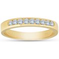 thumbnail image 1 of Bague de Mariage Empilable pour Femmes en Or Jaune 14k avec Diamant Rond de 1/4 Ct, 1 of 2