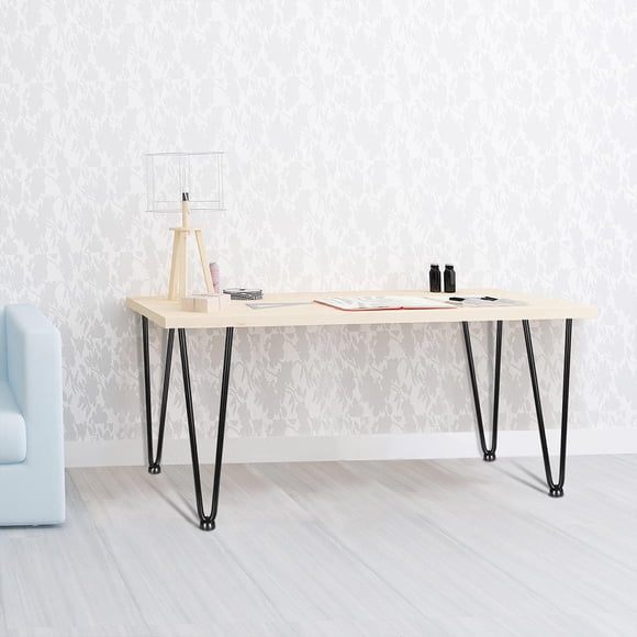 28" Metal Hairpin Rod Table Desk Legs, Set of 4 DIY Home Furniture Kits with Bonus Rubber Floor Protectors (Table not include)