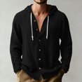 thumbnail image 2 of RXMEKW Cardigan à Capuche Uni pour Hommes avec Boutons devant et Manches Longues, 2 of 9