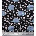 thumbnail image 1 of Soimoi Rayon Fabric Cute Elephant Kids Fabric Prints by Yard 56 Inch Wide, 1 of 3