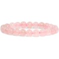thumbnail image 1 of Natural Rose Crystal Gemstone 8mm Round Beads Stretch Bracelet 7" Unisex, 1 of 5