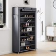 thumbnail image 3 of 10 Tiers Shoe Rack with Dustproof Cover 45 Pairs Closet Shoe Storage Cabinet Organizer, 3 of 7