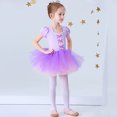 thumbnail image 2 of Justaucorps pour Filles, Danse Ballet, Robe Tutu à Jupe, Manches Courtes, Tenue de Danse, Robe de Princesse Raiponce, 2 of 6