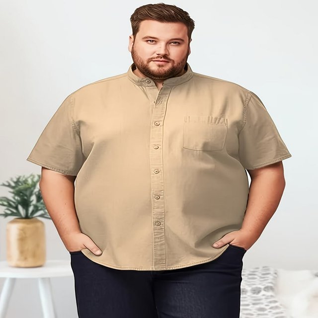 Chemise à Manches Courtes Coupe Classique pour Hommes Grands et Forts Signature Comfort Flex
