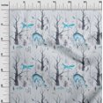 thumbnail image 3 of oneOone Rayon Light Blue Fabric Deer Craft Projects Decor Fabric Printed By The Yard 56 Inch Wide, 3 of 5