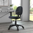 thumbnail image 2 of Boss Office Products Leather Deluxe Posture Chair with Adjustable Arms in Black, 2 of 6