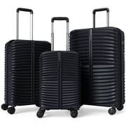 Costway 3PCS Hardside Luggage Set (20/24/28 Inch) with 8-Spinner Wheels, 3-Digital Lock Black