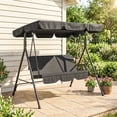 thumbnail image 2 of Outsunny 3-Seat Patio Swing Chair with Adjustable Canopy Black, 2 of 10