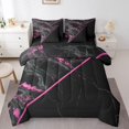 thumbnail image 1 of Ensemble de couette marbré noir YST, 7 pièces, motif abstrait en pierre de roche, jumeau, 1 of 4