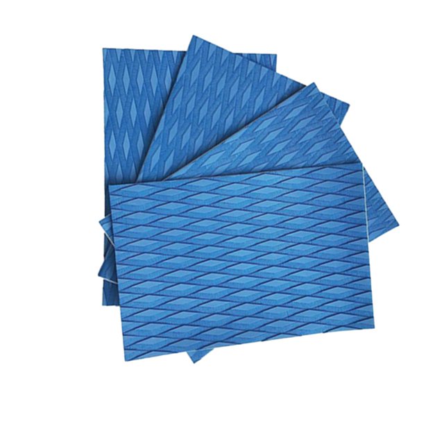 Almencla 4 Pcs Tapis d'Adhérence pour Planche de Surf Antidérapants Coussins de Traction pour Planche Coussinet de Queue de Planche Mousse EVA Bleu