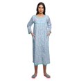 thumbnail image 4 of Moomaya Chemise de Nuit Boutonnée en Coton Imprimé pour Femmes, Robe de Nuit d'Allaitement, 4 of 5