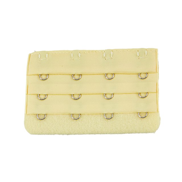 Maoww Extension Strap Bra Extenders Buckle 4 Hook Breathable Practical Accessories Adjustable Replacement 3 Rows Underwear light yellow