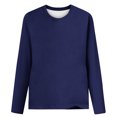thumbnail image 4 of HKEJIAOI Polyester Long Sleeve Chemises pour Women Col Rond Solide Sortir Tops pour Women, 4 of 4