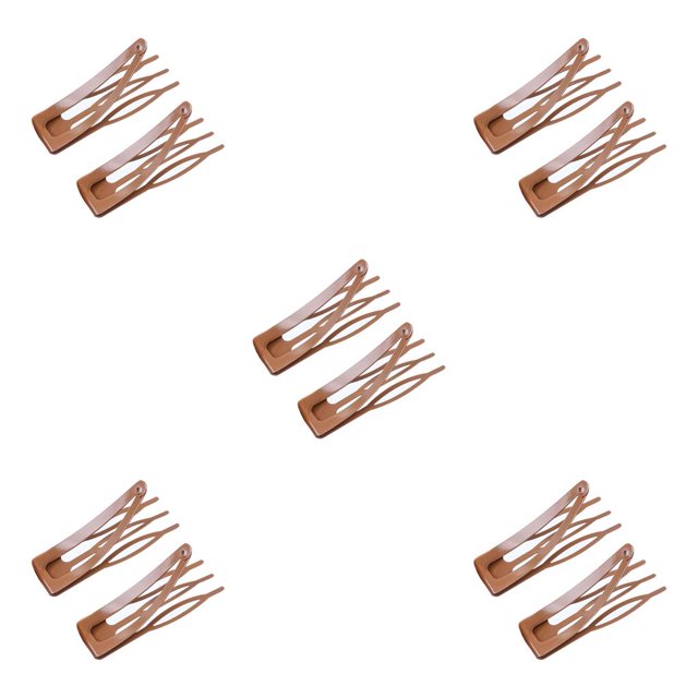 QualitChoice Hair Ornaments Iron Material Hair Accessories Side Clip Snap Fastener Clip Coffee 5Set