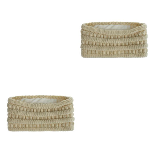 Maytalsory Multifunctional And Elegant Knitted Headbands For Women Stay Warm In Cold Weather Wide Application Beige 2Set