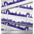 thumbnail image 2 of Soimoi Bleu Moss Tissu Georgette Monuments Indiens Tissu Imprimé Architectural 1 Yard 42 Pouces de Large, 2 of 3