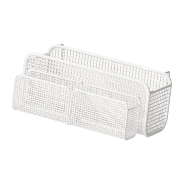 Lipstore Hanging Storage Basket Bedside Shelf Baby Rails Easy to Install Phone Holder White L with Basket