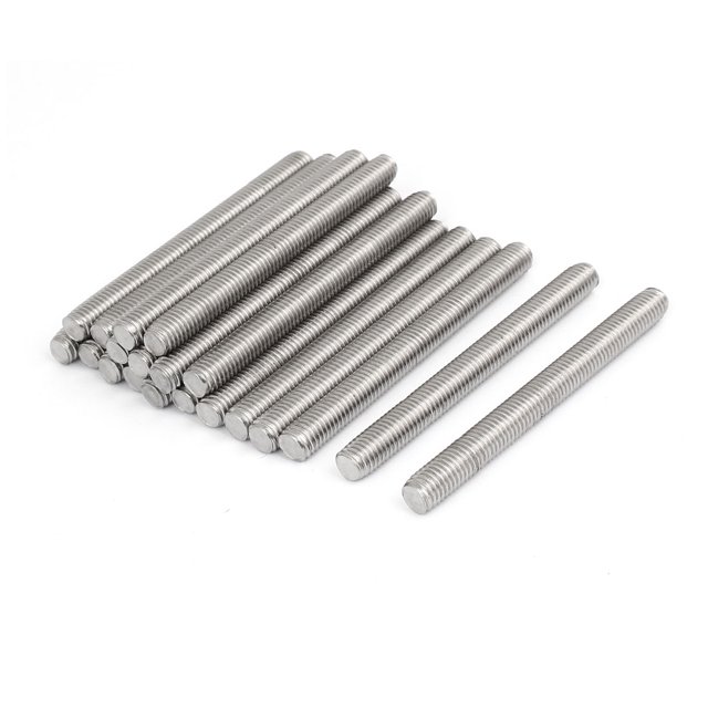 Unique Bargains M10 x 100mm 1.5mm Pitch 304 Stainless Steel Fully Threaded Rods Bar Studs 20 Pcs