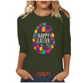 thumbnail image 2 of EGNMCR Easter Chemises Imprimées pour Femmes T-Shirts Graphiques pour Femmes Chemises Mode Femme Décontracté Noël Imprimé Col Rond Blouse Imprimée Manches 3/4 T-Shirt Blouses T-Shirts pour Femmes, 2 of 4
