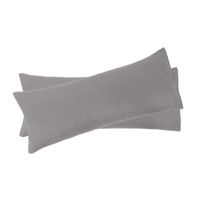 Unique Bargains Taies d'Oreiller Longues en Microfibre Enveloppe 2 Pcs de Couleur Grise, Faites de Tissu en Microfibre Brossée Doux et durable. Ces Taies d'Oreiller Respirantes et Résistantes aux Plis Présentent un style à Fermeture Enveloppe pour un Ajustement Serré, Convenant aux Oreillers Corporels. inserts d'Oreiller Non Inclus.