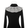 thumbnail image 3 of INSPIRE CHIC Detachable False Collar, Embroidery Mini Cape Neck Ruff Dickey Fake Collar for Blouse White-9, 3 of 5