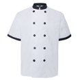 thumbnail image 1 of TOPTIE Veste de Chef Unisexe à Manches Courtes, Noir et Blanc, 1 of 8