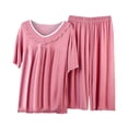 thumbnail image 2 of Women's Short Sleeved Capris Large And Thin Casual And Home Wear Two-piece Set, 2 of 2
