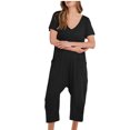 thumbnail image 1 of Birdeem Combinaisons pour Femmes Mode Femmes Combinaison Décontractée à Manches Courtes Combinaison Unie Combinaisons Pantalon à Jambe Grand avec Poche, 1 of 12