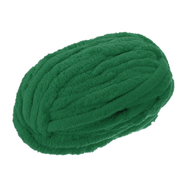 Unique Bargains Chunky Polyester Dark Green Chenille Yarn, 27m x 2cm