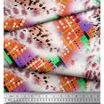 thumbnail image 3 of Soimoi Orange Velvet Fabric Geometric & Leopard Animal Skin Decor Fabric Printed Yard 58 Inch Wide, 3 of 3