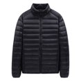 thumbnail image 1 of MAWCLOS Mens Windproof Solid Color Coat Winter Packable Puffer Jacket Black 4XL, 1 of 2