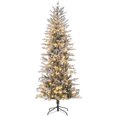thumbnail image 1 of HOMCOM 7' Flocked Arctic Fir Artificial Christmas Tree w/ 350 Clear Lights, 1 of 10