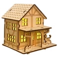 thumbnail image 1 of Light-Up Handmade Wooden Christmas Village Houses For Crafts, 1 of 9