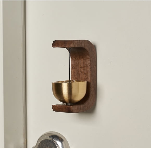 Wzzjkit Wood Doorbell Chime Shopkeepers for Door Opening Magnetic Beech Wood Doorbell with Brass Entrance Hanging Chime for Wall Store