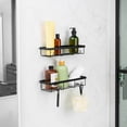 thumbnail image 2 of Era Aldo Wall Mount Shampoo Caddy, Adhesive, 2 Pack Matte Black, 2 of 4