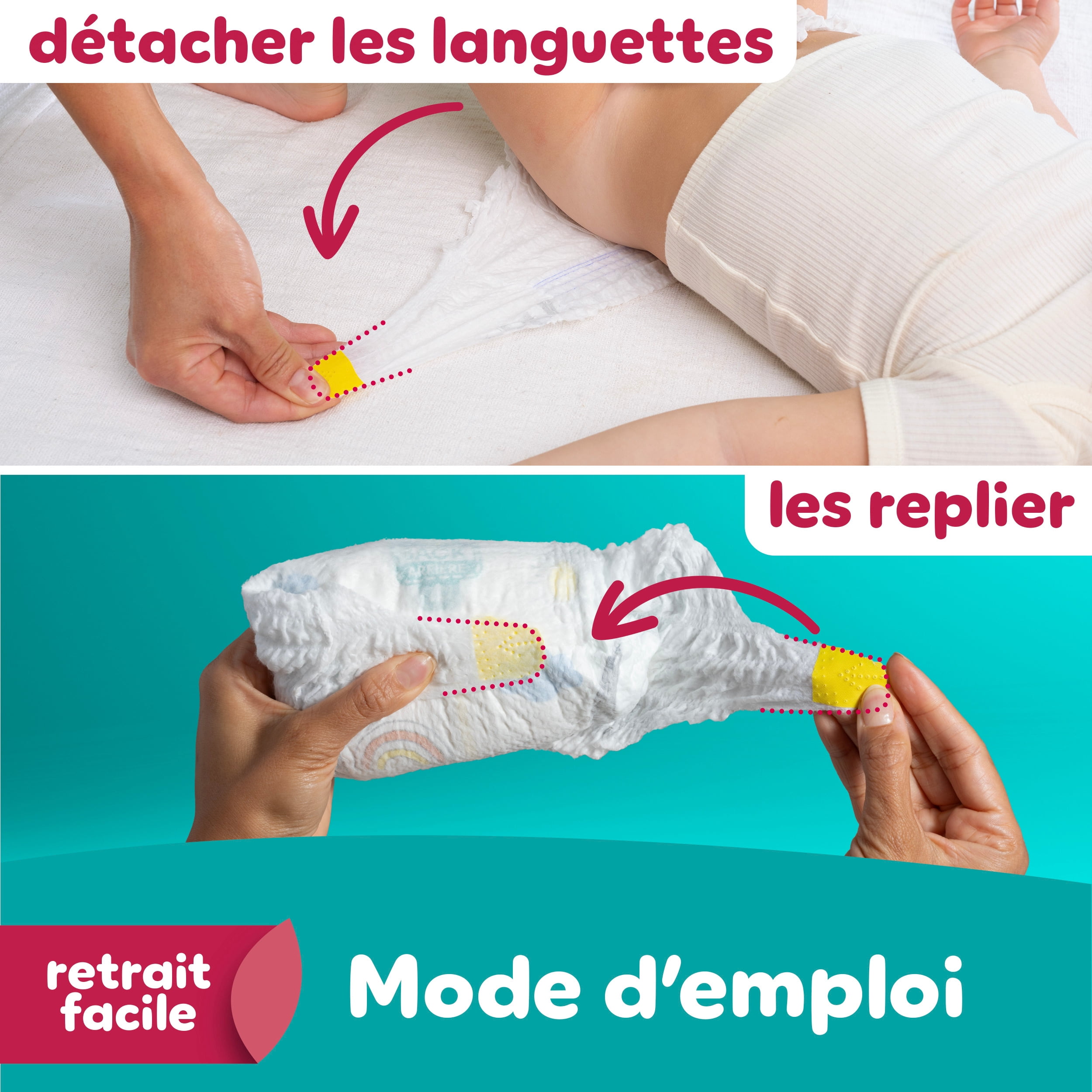 Pampers Couches - Swaddlers 360° - Taille 3, jusqu'à 100 % Anti-Fuites avec Ajustement Sec et Confortable, Onglets Faciles à Enlever Conçus pour des Changements Faciles, Couche à Enfiler