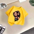 thumbnail image 3 of MEZZALL T-Shirt Graphique Mignon pour Fille, Col Rond, Manches Courtes, Tee d'Été Décontracté, T-Shirts Hauts, Jaune, 9-10 Ans, 3 of 3