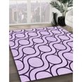 thumbnail image 3 of Ahgly Company Tapis de Zone Rond d'Intérieur Lavable à la Machine, Transitionnel, Fleur Violet Violet, 3 Pieds Rond, 3 of 7