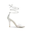 thumbnail image 3 of BLISSFUL STEP Sandales à Talons Aiguilles à Lacets pour Femmes à Bride Transparente, 3 of 7