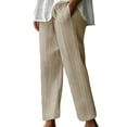 thumbnail image 1 of FNFYFH Clearance Plus Size Comfortable Ladies Linen Trousers Loose, 1 of 6
