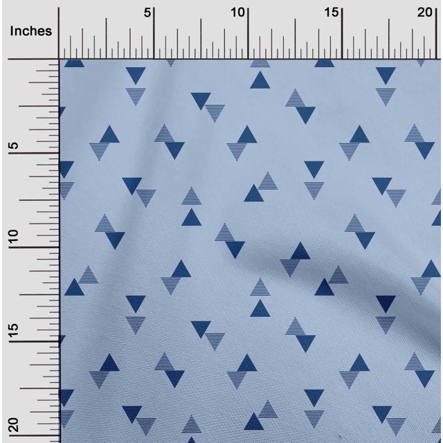 oneOone Cotton Poplin Fabric Triangle Geometric Printed Craft Fabric BTY 56 Inch Wide