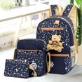 thumbnail image 4 of 4Pcs School Backpack Set Backpack Set with School Bag Crossbody Bag Storage Bag and Bear Pendant Canvas Backpack Set Teen Backpack Set for School Kid Travel, 4 of 7