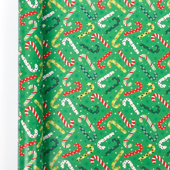 Dvkptbk Papier d'Emballage de Noël, 17"x118 Pouces, Collection des Fêtes Bonhomme de Neige Arbre Canne de Bonbon, Rouleau de Papier d'Emballage Cadeau de Noël pour Enfants Hommes Femmes, Cadeaux de Fête de Noël