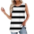 thumbnail image 1 of UPPADA Camisoles Mignonnes pour Femmes Tendance Col Rond à Fleurs Hauts d'Été Sans Manches Blouses Chic Décontracté Débardeurs Graphiques Noir,P, 1 of 5